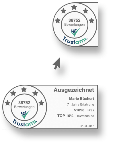 Trustami Vertrauenssiegel Sticker Mouseover