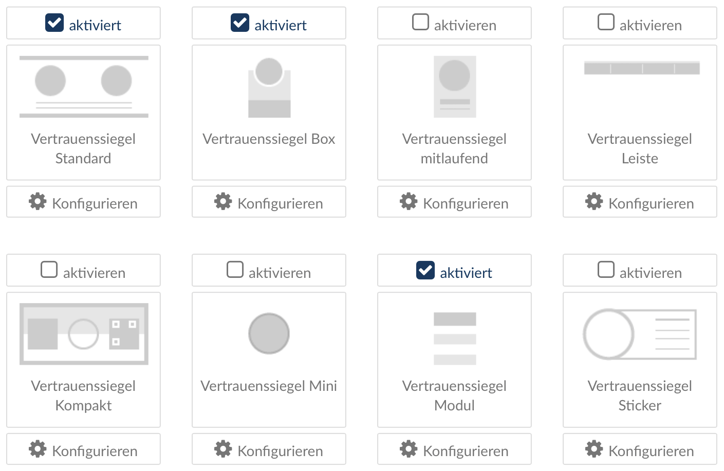 Trustami Vertrauenssiegel-Konfigurator