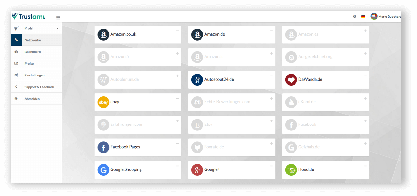 Trustami Profil Netzwerke