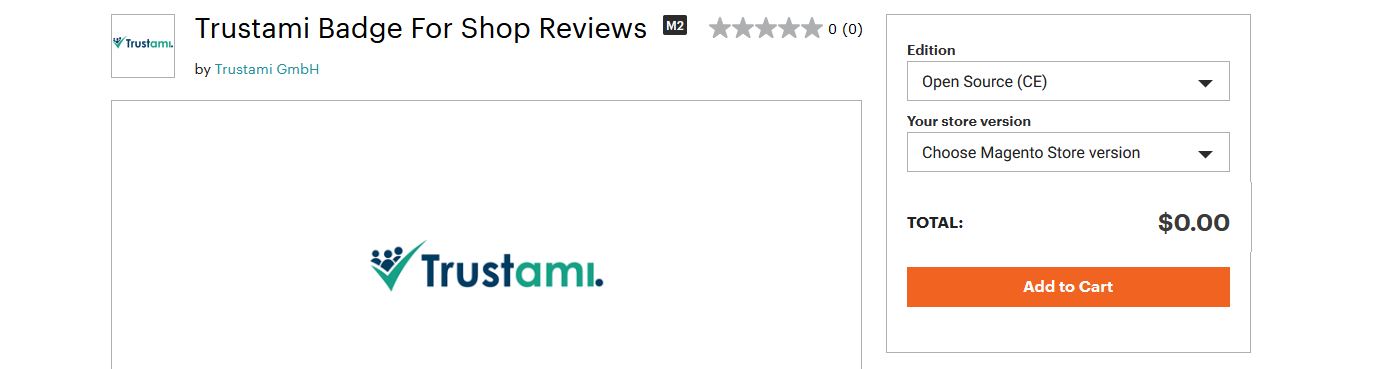 Unser Siegel im Magento Marketplace - Trustami