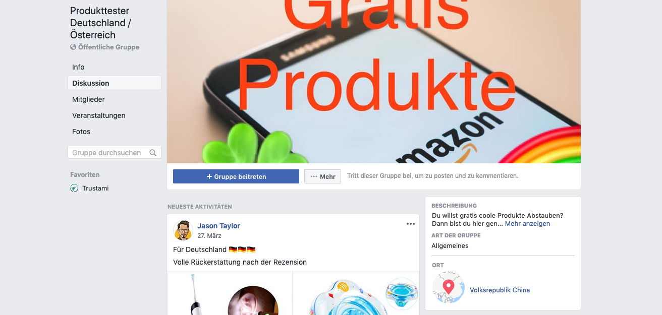 Auf Facebook gibt es hunderte Produkttester-Gruppen